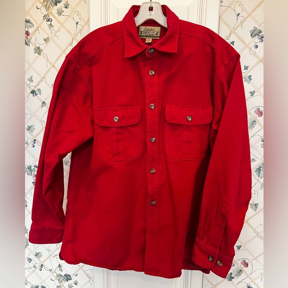 Men’s Large Red Cabela’s Chamois Button Down Shirt - Picture 1 of 9